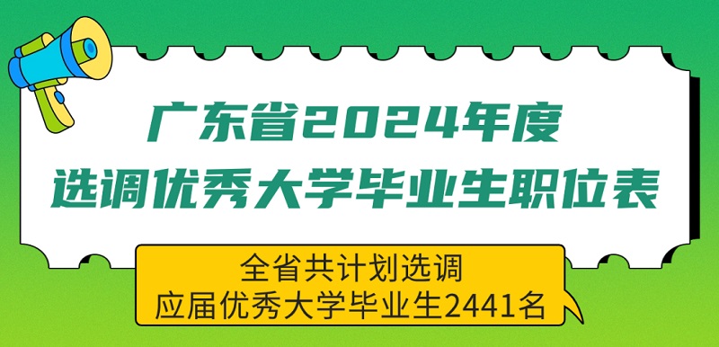 廣東省2024年度選調(diào)優(yōu)秀大學(xué)畢業(yè)生公告